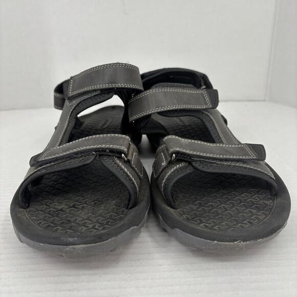 Eddie Bauer Holman Fisherman Sandal Mens Size 12 Black Adjustable Straps Comfort
